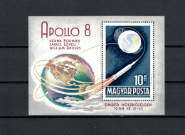 Hungary 1969 Space, Apollo 8 S/s MNH - Europe