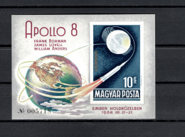 Hungary 1969 Space, Apollo 8 S/s Imperf. MNH -scarce- - Europa