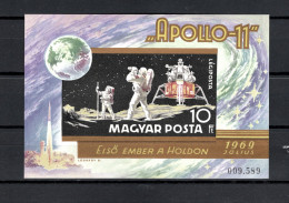 Hungary 1969 Space, Apollo 11 S/s Imperf. MNH -scarce- - Europa