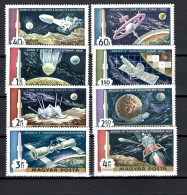 Hungary 1969 Space, Way To The Moon Set Of 8 MNH - Europe