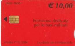 PHONE CARD BASI MILITARI TELECOM CHIP 10  (E77.30.7 - Usos Especiales