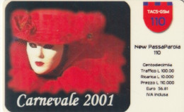 RICARICA TIM 110 CARNEVALE 2001  (USP41.7 - [2] Sim Cards, Prepaid & Refills