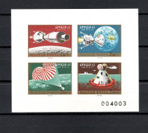 Hungary 1970 Space, Apollo 13 Sheetlet Imperf. MNH -scarce- - Europa