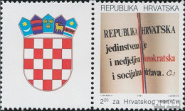Kroatien Z15A II Mit Zierfeld (kompl.Ausg.) Postfrisch 1991 Neue Verfassung - Croazia