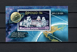 Hungary 1971 Space, Apollo 14 S/s MNH - Europa