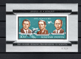 Hungary 1971 Space, Sojuz 11 S/s Imperf. MNH -scarce- - Europe