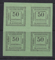 Guadeloupe, Scott J12 (Yvert TT12), MHR Block (crease And Small Thin In Margin) - Impuestos