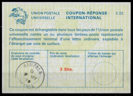 OUGANDA UGANDA  La22A  3 Shs.  International Reply Coupon Reponse Antwortschein IRC IAS O KAMPALA UGANDA 09.05.78 - Kenya, Oeganda & Tanganyika