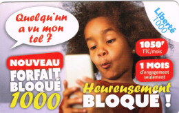 NOUVELLE CALEDONIE NEW CALEDONIA Telecarte Phonecard Prepayee Prepaid Liberte 1000 F Forfait 1000 Ex. 2021 UT B - Nouvelle-Calédonie