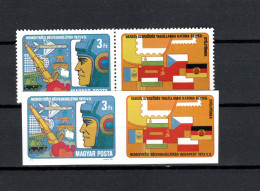 Hungary 1973 Space, Stamp Exhibition Stamp With Label Perf. And Imperf. MNH - Europa