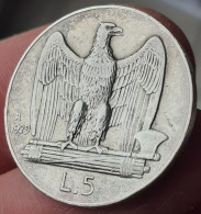 Monnaie 5 Lires 1929 R Victor-Emmanuel III Italie - 1900-1946 : Victor Emmanuel III & Umberto II