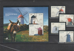 Portugal / Azores - 2007 - Windmills / MNH(**) Set + S/S - Molinos