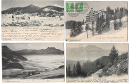 4 Postcards Lot Switzerland VD Vaud Leysin General Views Winter Hotel Les Chamois All Published Jullien Posted 1904-1911 - Leysin