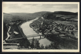 AK Bodenwerder / Weser, Panoramablick Mit Flussbrücke  - Bodenwerder