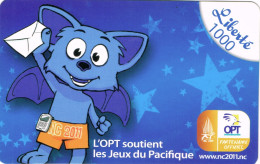 NOUVELLE CALEDONIE NEW CALEDONIA Telecarte Phonecard Prepayee Prepaid Liberte 1000 F Mascotte Roussette Ex. 2013 UT B - New Caledonia