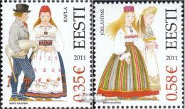 Estland 691-692 (kompl.Ausg.) Postfrisch 2011 Trachten - Estonie