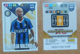 AC - 238 BORJA VALERO  FC INTERNAZIONALE MILANO  PANINI FIFA 365 2020 ADRENALYN TRADING CARD - Trading-Karten