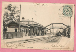 A202  CPA   PUTEAUX  (Seine)  La Gare Et La Passerelle   -  Locomotive  +++++++++ - Puteaux