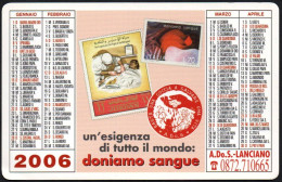 ITALIA 2006 - CALENDARIO TASCABILE - A.DO.S. LANCIANO - ASSOCIAZIONE DONATORI DI SANGUE - I - Tamaño Pequeño : 2001-...