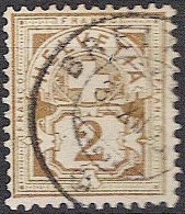 Schweiz Suisse 1894: Faser-Papier Melée Zu 58B Mi 50Y Yv 63 - 2c Olive Mit Stempel BREITENBACH 31.XII.95 (Zu CHF 1.00) - Usados