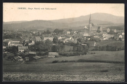 AK Zwiesel /Bayr. Wald, Ortsansicht Mit Dem Falkenstein  - Zwiesel