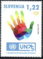 SLOVENIA,SLOWENIEN 2020,UNO,75 Ann.founding Of The UN United Nations Human Hand Color,MNH - ONU