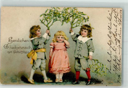 39801604 - Kinder Mistelzweige Lithographie - Birthday