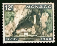 1958 MONACO N 498 CENTENAIRE DES APPARITIONS DE LOURDES GROTTE DE MASSIABELLE - NEUF** - Unused Stamps