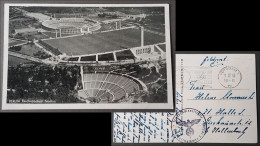 GERMANY THIRD 3rd REICH ORIGINAL POSTCARD BERLIN 1936 SUMMER OLYMPICS STADIUM VIEW - Jeux Olympiques