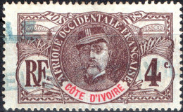 COSTA D’AVORIO, IVORY COAST, GENERALE FAIDHERBE, 4 C., 1906, FRANCOBOLLI USATI Scott:CI 23, Yt:CI 23 - Oblitérés