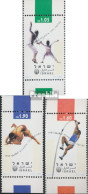 Israel 1397h-1399h (kompl.Ausg.) Halber Phosphorstreifen Postfrisch 1996 Olympische Sommerspiele - Ungebraucht (ohne Tabs)