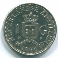1 GULDEN 1971 ANTILLES NÉERLANDAISES Nickel Colonial Pièce #S12003.F.A - Antilles Néerlandaises