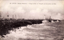 *CPA  - 34 - CETTE (SETE) - Coup De Mer Et Tempête Sur Les Rochers Du Môle - Sete (Cette)