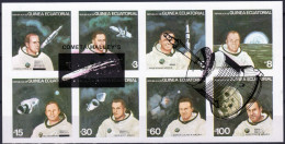 Guinea Equat. 1986, Space, Astronauts, BLACK Overpr. Halley's Comet, Sheetlet - Astronomy