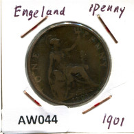 PENNY 1901 UK GROßBRITANNIEN GREAT BRITAIN Münze #AW044.D.A - D. 1 Penny