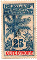 COSTA D’AVORIO, IVORY COAST, OIL PALM, 25 C., 1906, FRANCOBOLLI USATI Scott:CI 27, Yt:CI 27 - Used Stamps