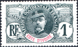 COSTA D’AVORIO, IVORY COAST, GENERALE FAIDHERBE, 1 C., 1906, FRANCOBOLLI NUOVI (MLH*) Scott:CI 21, Yt:CI 21 - Ongebruikt