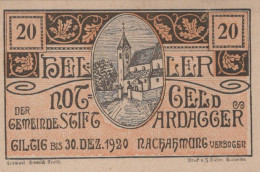 20 HELLER 1920 Stadt ARDAGGER Niedrigeren Österreich UNC Österreich Notgeld #PH045 - [11] Local Banknote Issues