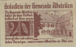 20 HELLER 1920 Stadt ABSTETTEN Niedrigeren Österreich Notgeld Papiergeld Banknote #PG518 - [11] Local Banknote Issues