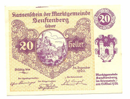 20 Heller 1920 SENFTENBERG Österreich UNC Notgeld Papiergeld Banknote #P10295 - [11] Local Banknote Issues