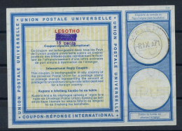 LESOTHO  Vi19  15 Cents / 10 CENTS International Reply Coupon Reponse Antwortschein IRC IAS O MASERU 08.09.71 - Lesotho (1966-...)