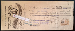 ● Sébastien PERONEILLE - Collioure 1923 - Salaisons En Gros - Anchois Sardines - à M. Donat à Apt - Pyrénées Orientales - Bills Of Exchange