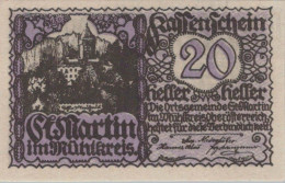 20 HELLER 1920 Stadt SANKT MARTIN IM MÜHLKREIS Oberösterreich Österreich Notgeld Papiergeld Banknote #PG686 - [11] Local Banknote Issues