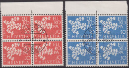 1961 Schweiz ° Mi:CH 736+737, Yt:CH 682+683, Zum:CH 379+380, Europa (C.E.P.T.) 1961 - Tauben (° SEON) - Usati
