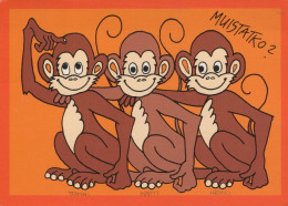 AFFE Tier Vintage Ansichtskarte Postkarte CPSM #PAN976.DE - Monkeys