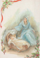 Jungfrau Maria Madonna Jesuskind Weihnachten Religion Vintage Ansichtskarte Postkarte CPSM #PBB996.DE - Vergine Maria E Madonne