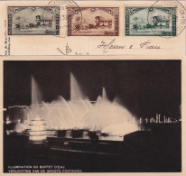 AK  "Exposition De Bruxelles - Illumination Du Buffet D'eau"  (Sonderstempel)       1935 - Brieven En Documenten