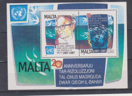 Malta 1987 S/S United Nations  Seabed Resolution MNH ** - VN