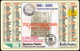 ITALIA 2001 - CALENDARIO TASCABILE - 1961-2001 40 ANNI DI FILATELIA A LANCIANO - FILANXANUM 2001 - I - Petit Format : 2001-...