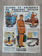 Affiche Petain " Gloire Et Sacrifice De Philippe Petain Marechal De France " Superbe Etat - Afiches